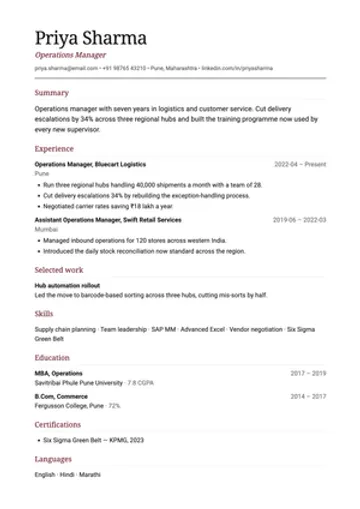 Broadsheet resume template: Editorial serif, for writers, PR and brand roles.