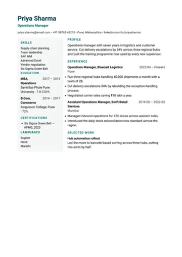 Creative resume template: Two columns with a tinted sidebar, for design and brand roles.