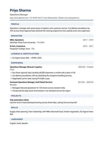 Credentials resume template: Degrees and licences first: healthcare, teaching, government, banking.