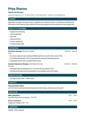 DevOps resume template: Platform and tooling before the job history.