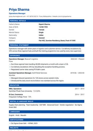 Europass resume template: The EU layout, for applications into Europe.
