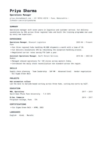 Plain Text resume template: Monospace throughout. Reads like a README.