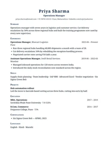Refined resume template: Serif body, small caps. Reads like a letter.