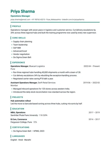 Skills First resume template: Skills lead, then the history that proves them.